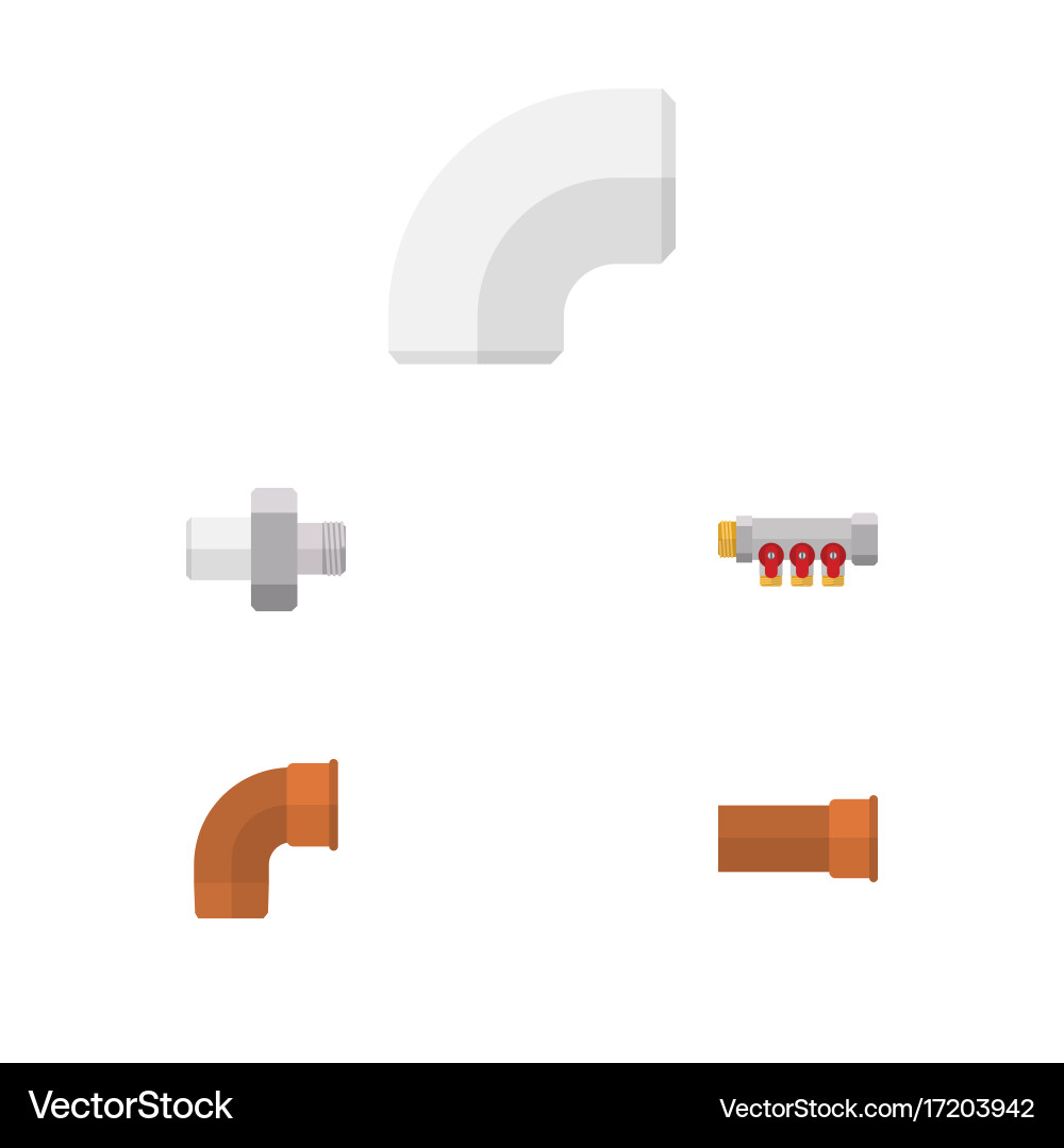 Flat icon pipeline set of cast connector Vector Image