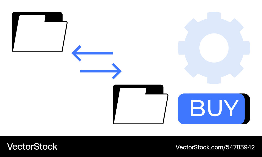Folder exchange with buy option button Folder exchange with buy option button vector image
