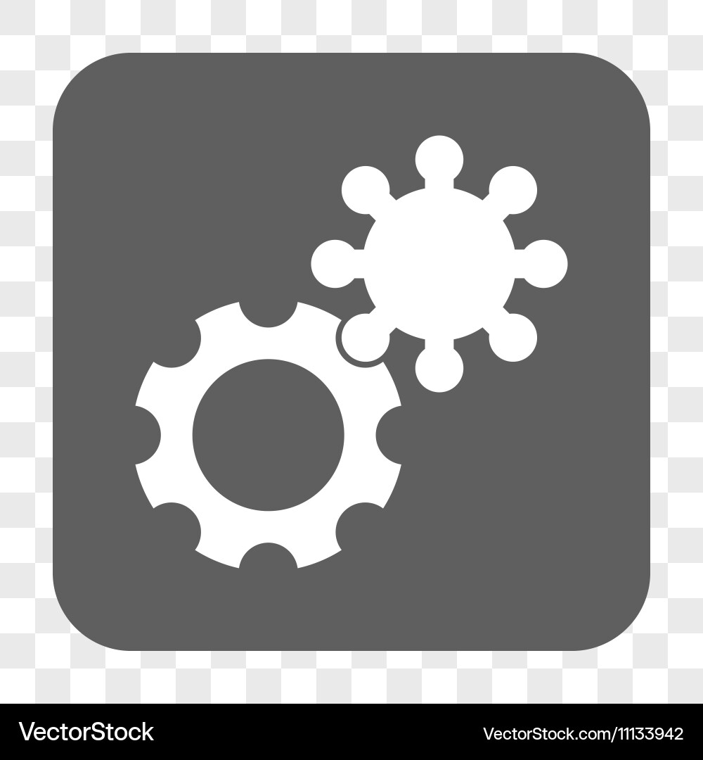 Gears rounded square button Vector Image