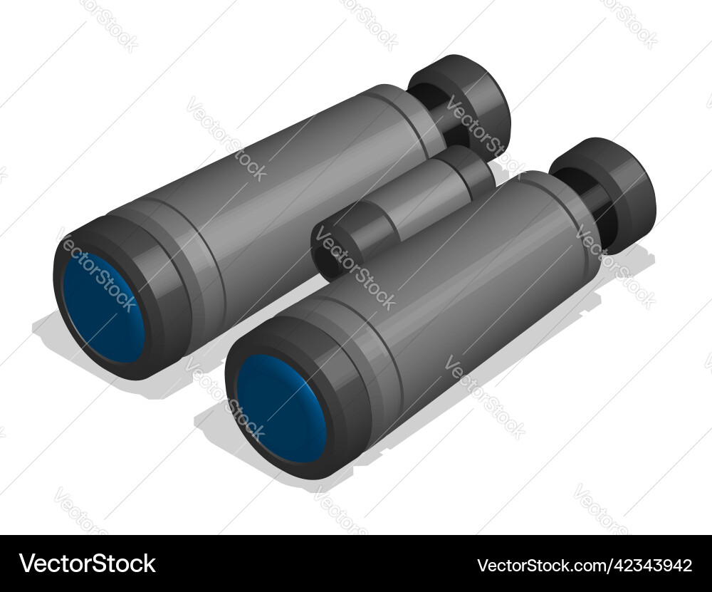 Isometric binoculars to observe distant objects Isometric binoculars to observe distant objects vector image