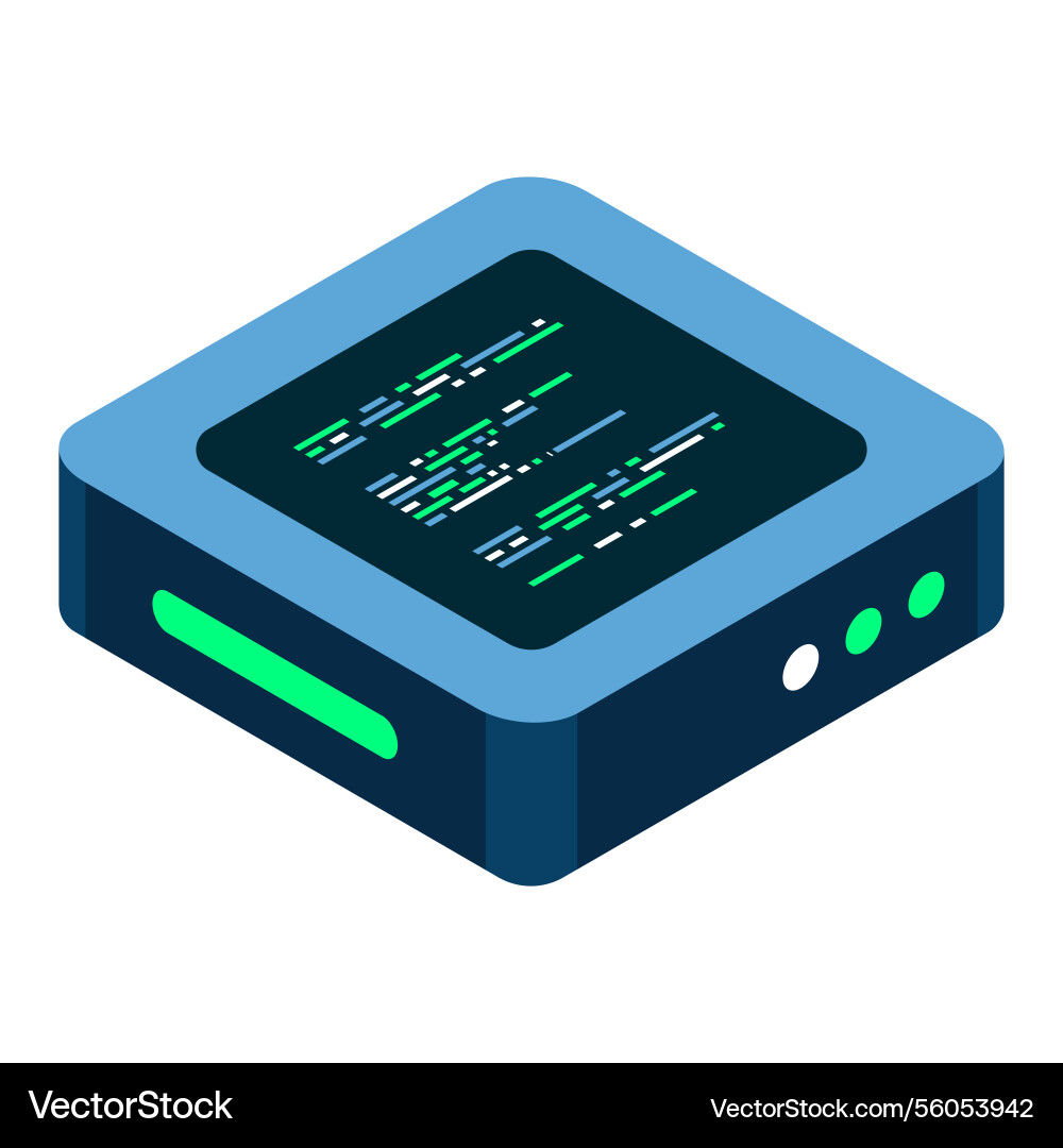 Isometric futuristic server database Isometric futuristic server database vector image