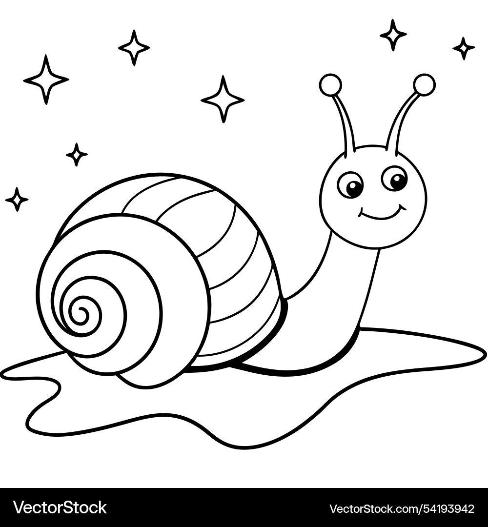 Joyful snail with colorful shell and sparkling tra vector image