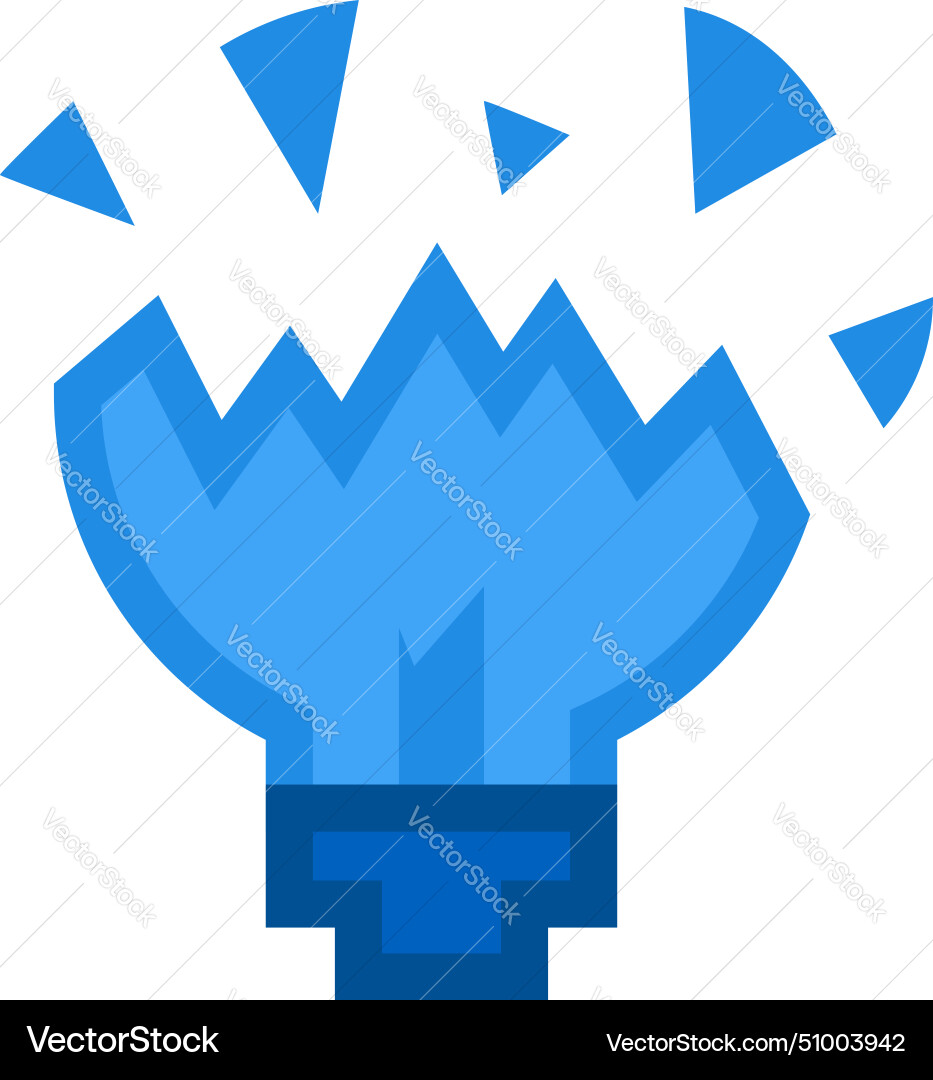 Lamp destroy icon lightbulb explode metaphor Vector Image