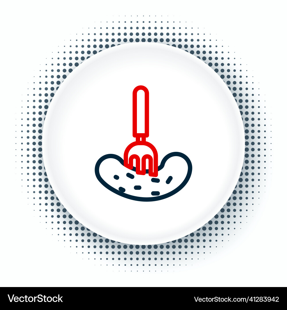 Line pickled cucumber on a fork icon isolated Line pickled cucumber on a fork icon isolated vector image