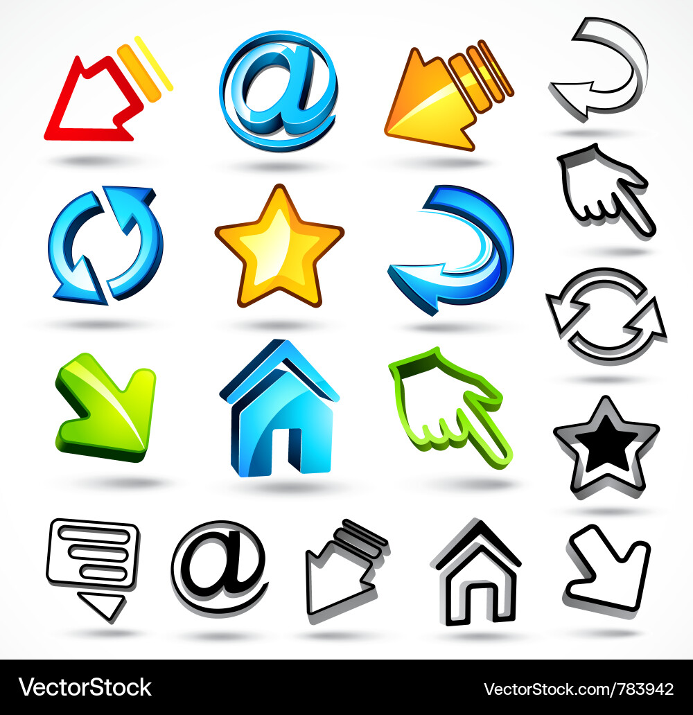 Modern Computer & Network Icons vector image