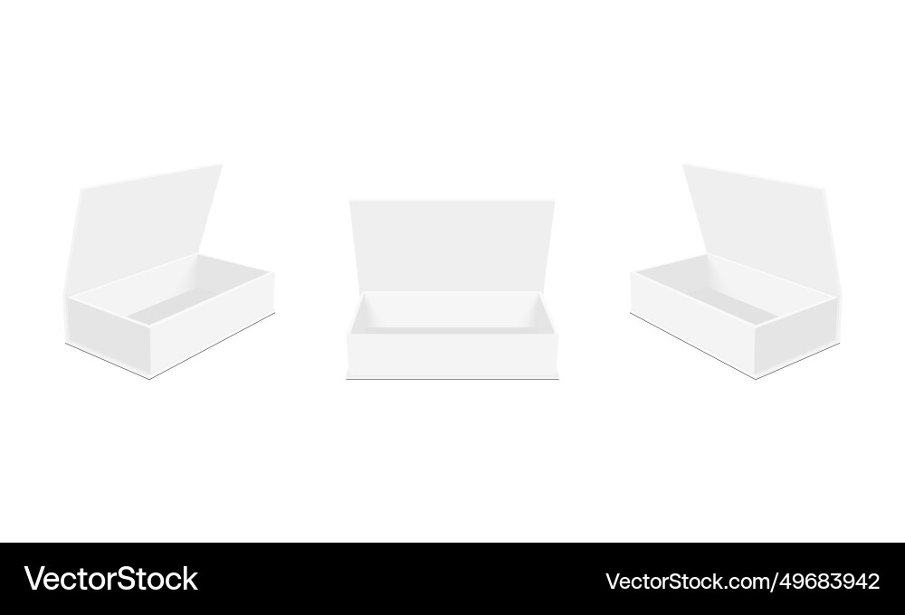 Rectangular packaging boxes with lid front side vector image