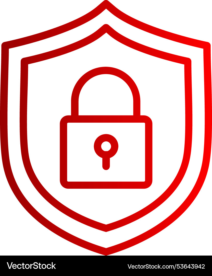 Security line gradient icon Vector Image