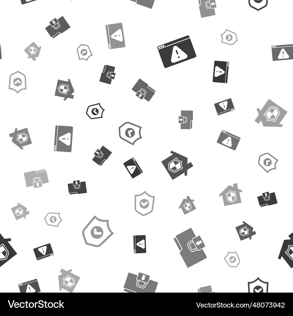 Set browser with exclamation mark folder and lock Set browser with exclamation mark folder and lock vector image