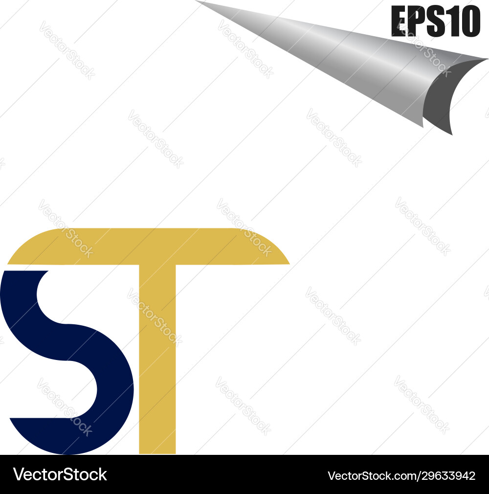 Simple st initial monogram design template Vector Image