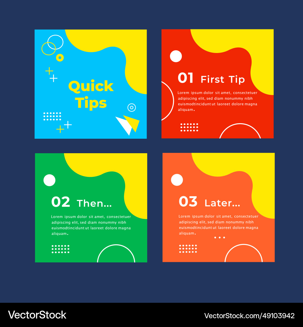 Tips tricks social media tutorial layout Tips tricks social media tutorial layout Vector Image