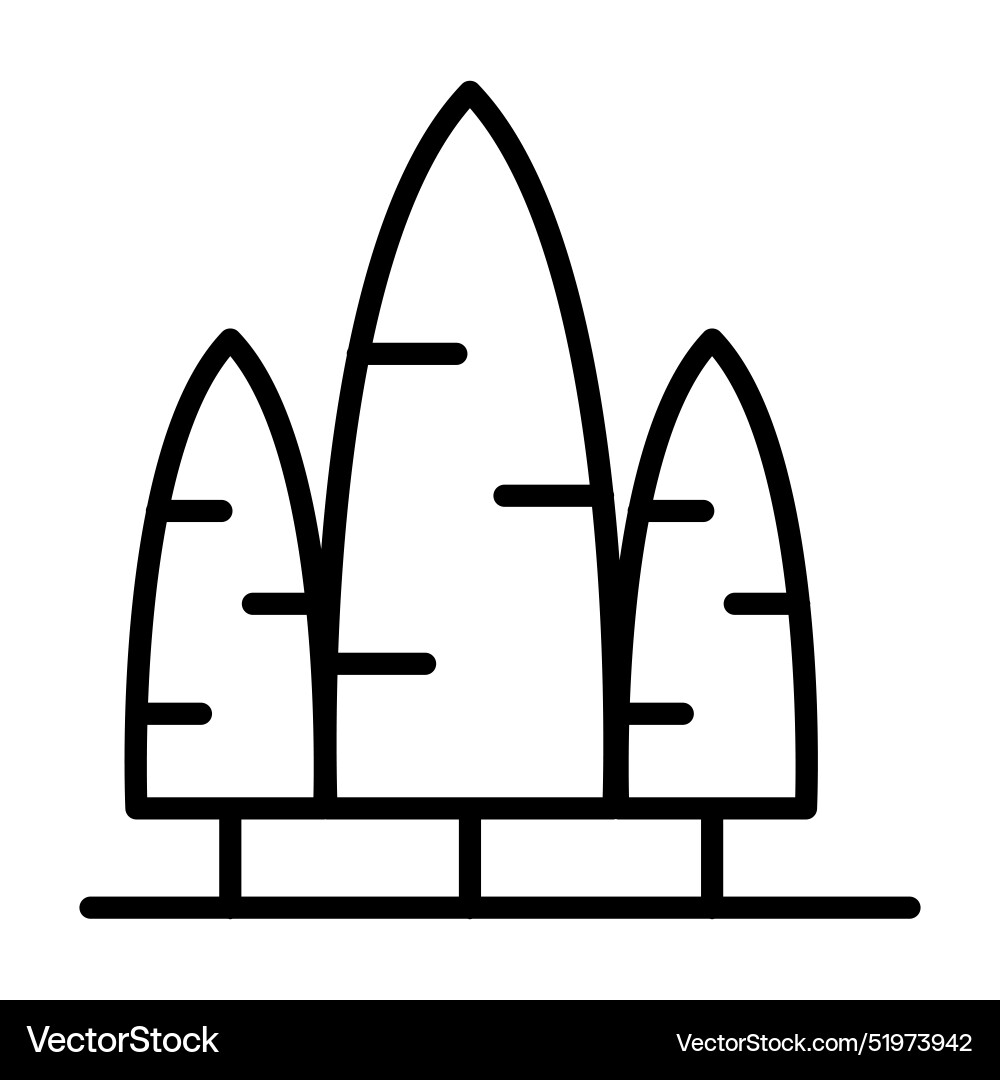 Tree icon in thin line style graphic design Vector Image