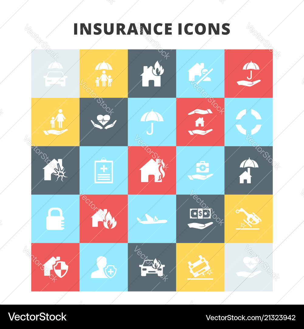 Versicherung Icon Set Vektorbild