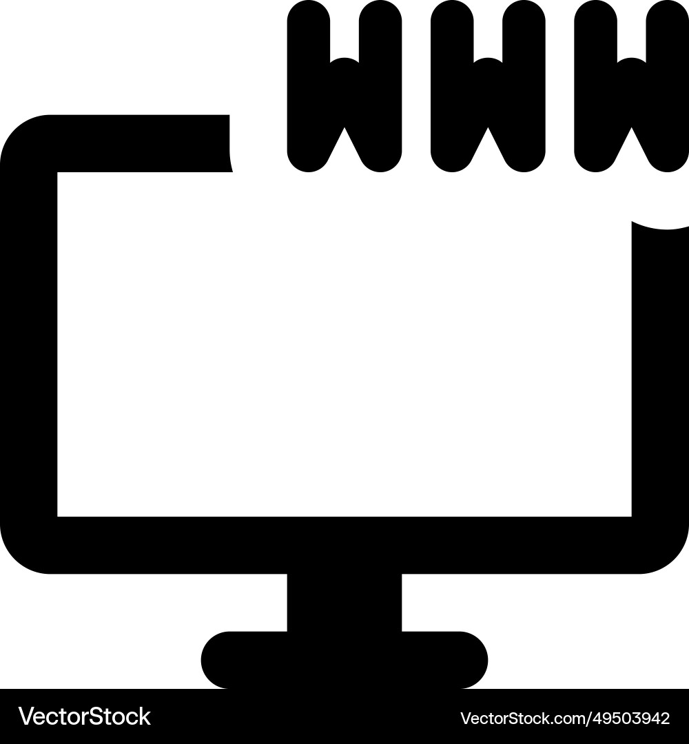 Web address or link displayed on the monitor vector image