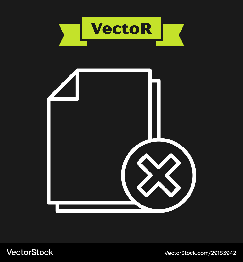 White line delete file document icon isolated White line delete file document icon isolated vector image