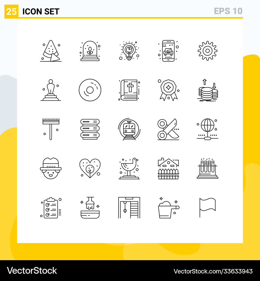 25 universal lines set for web and mobile vector image
