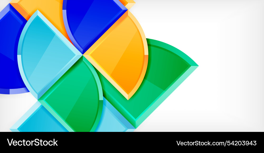 Abstract background - circles and round triangles Vector Image