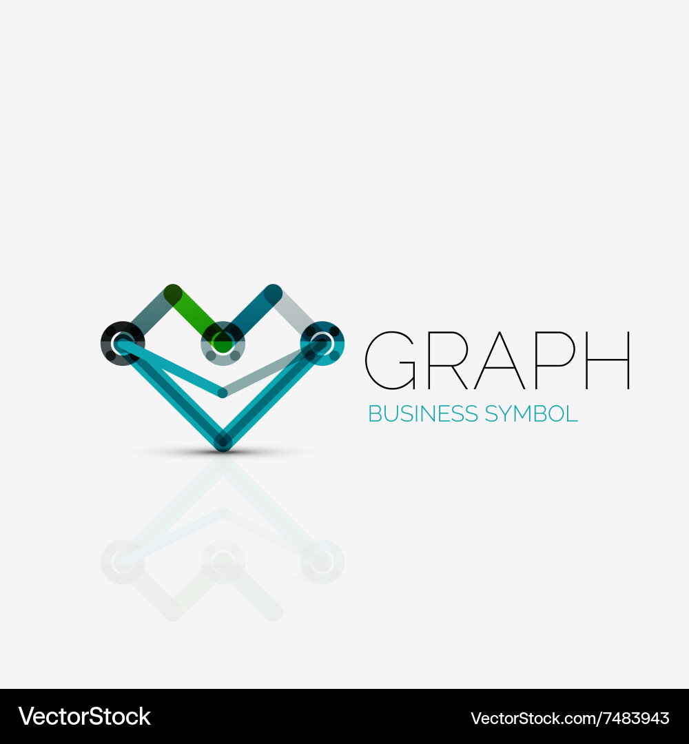 Abstract logo idea linear chart or graph Vector Image
