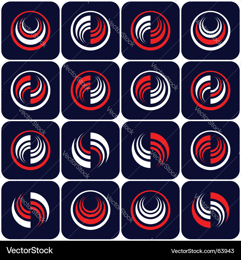 Circular Element Set vector image
