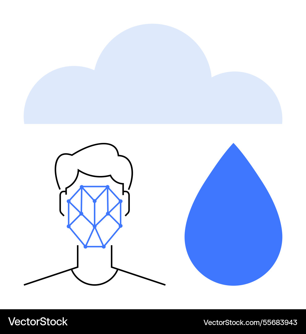 Cloud computing biometrics and data integration Cloud computing biometrics and data integration vector image