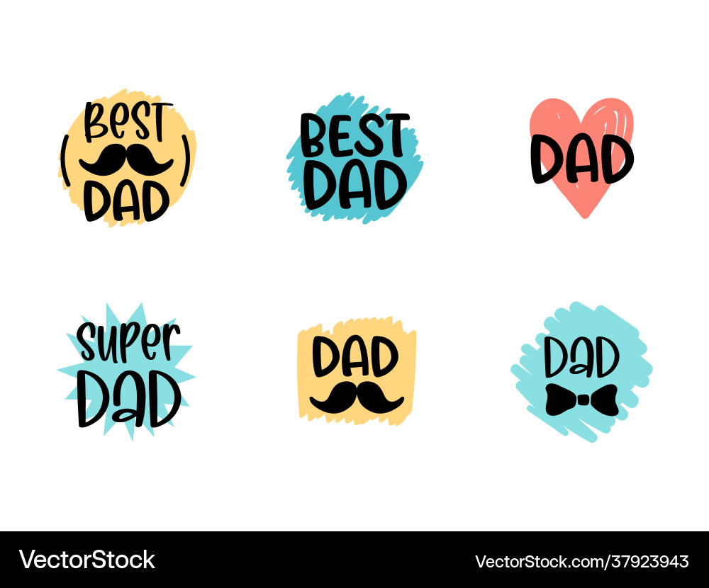 Isolated happy fathers day set with quotes Isolated happy fathers day set with quotes vector image