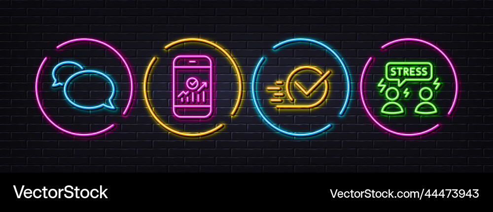 Messenger checkbox and smartphone statistics Messenger checkbox and smartphone statistics Vector Image