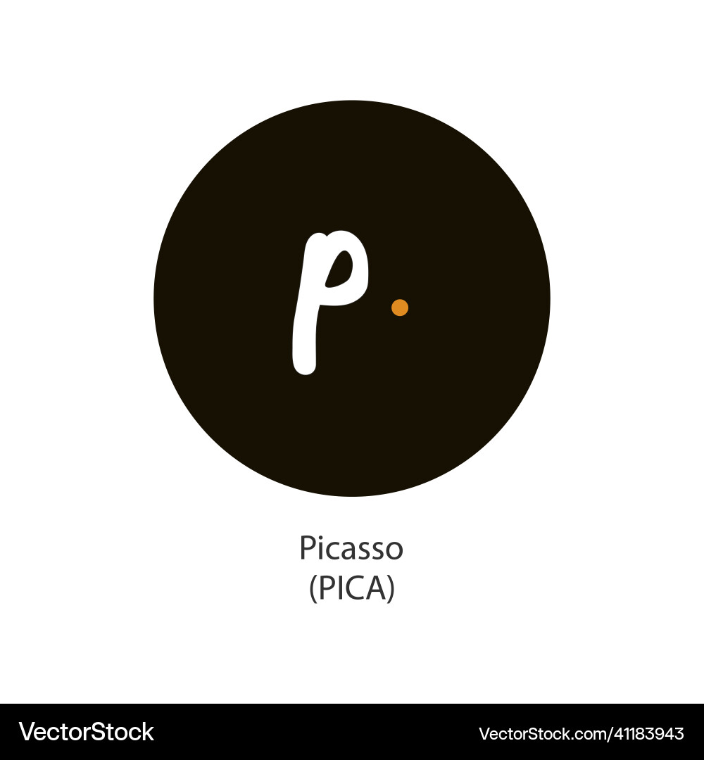 Picasso crypto currency token logo company – Royalty-Free Vector |  VectorStock