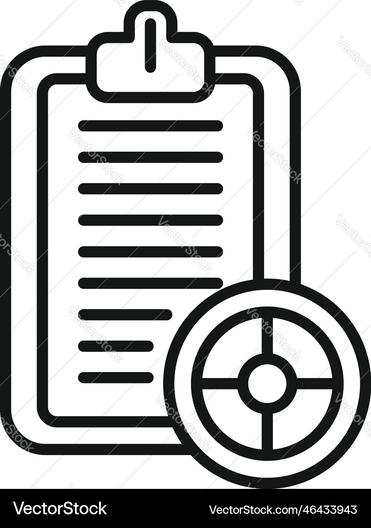 Pie chart report icon outline document Pie chart report icon outline document Vector Image