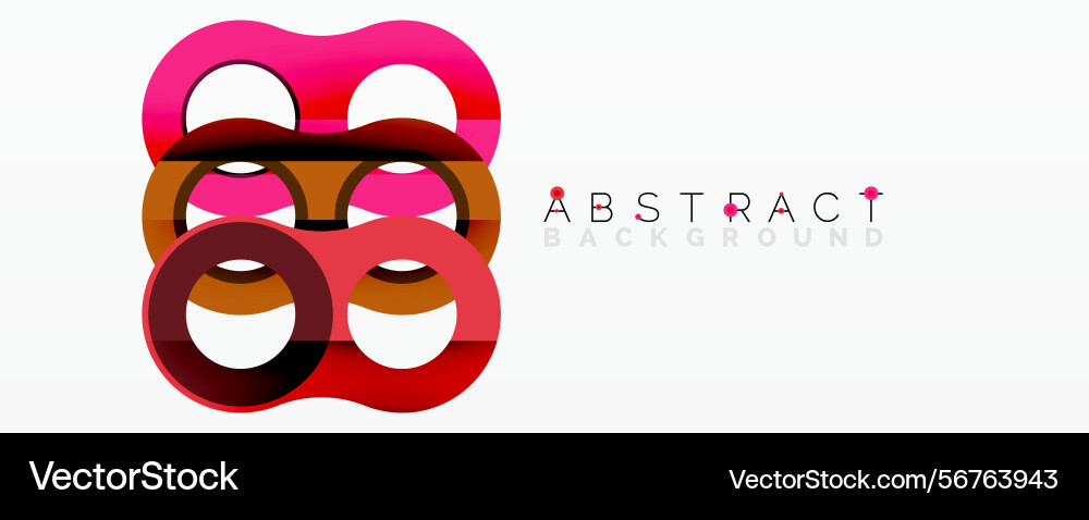 Red overlapping circles create abstract design Vector Image