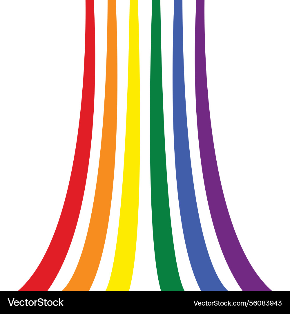 Regenbogenstreifen strömen nach oben bunt gebogen Vektorbild
