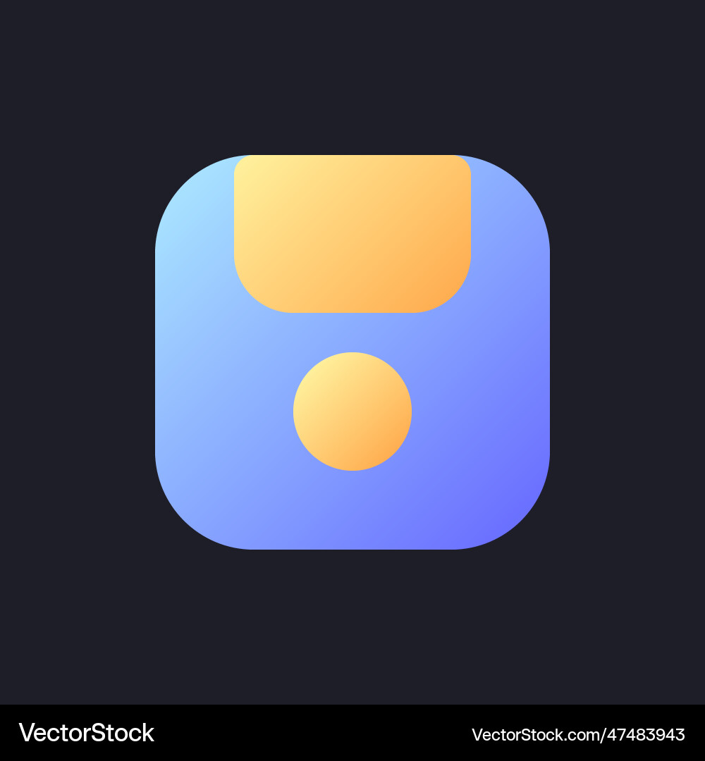 Save flat gradient fill ui icon for dark theme Save flat gradient fill ui icon for dark theme vector image