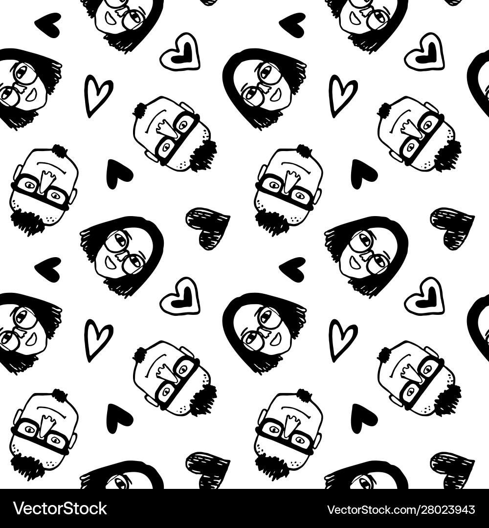 Seamless pattern with funny characters Seamless pattern with funny characters Vector Image
