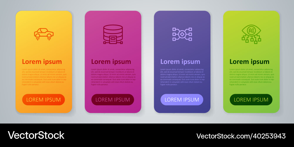 Set line neural network computer vision Set line neural network computer vision vector image