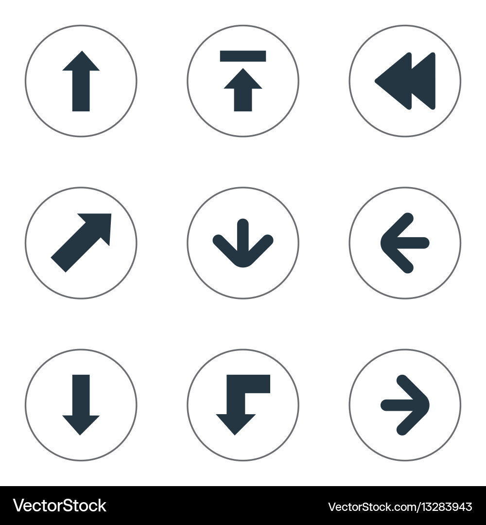 Set of 9 simple indicator icons can be found Vector Image