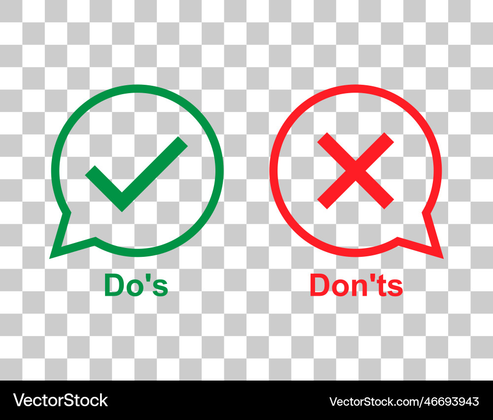 Set of check do dos mark correct wrong sign Set of check do dos mark correct wrong sign Vector Image