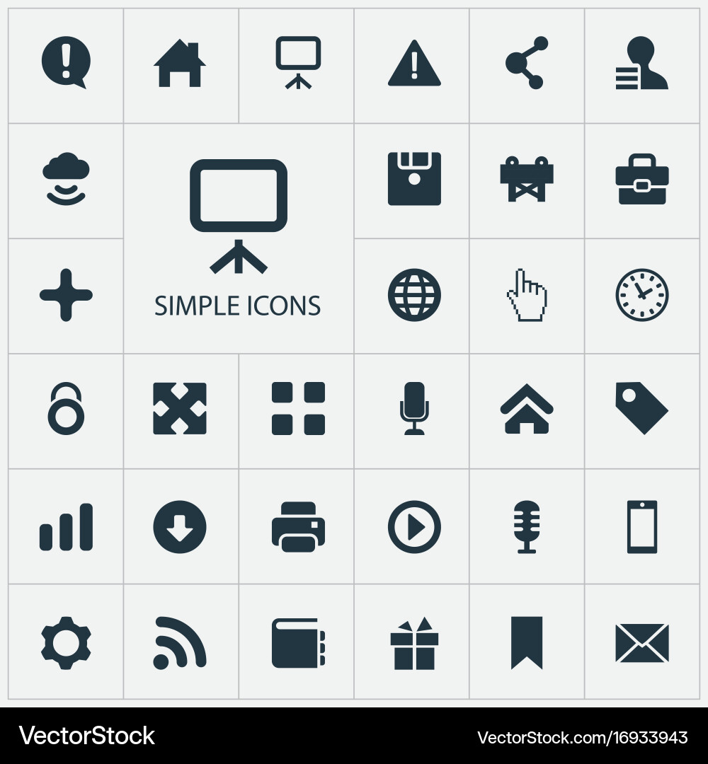 Set of simple ui icons Vector Image