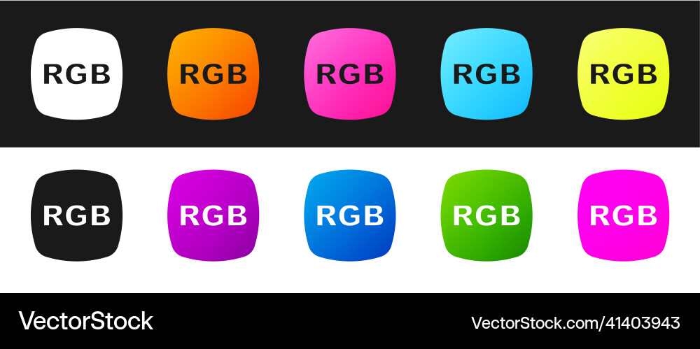 Set speech bubble with rgb and cmyk color mixing Vector Image
