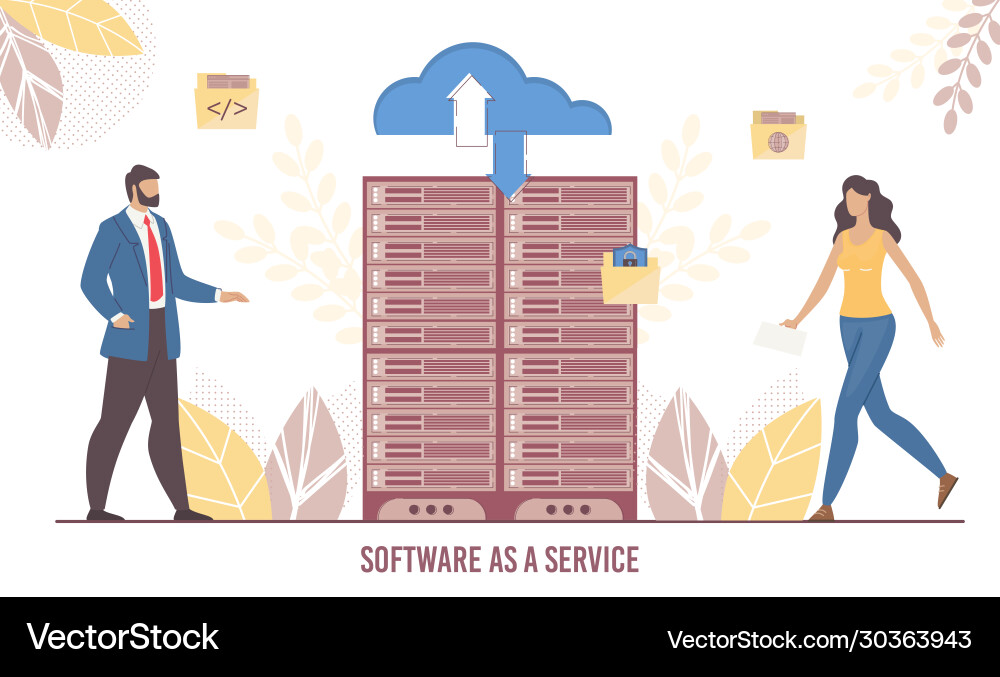 Software service and data transmission technology Software service and data transmission technology vector image