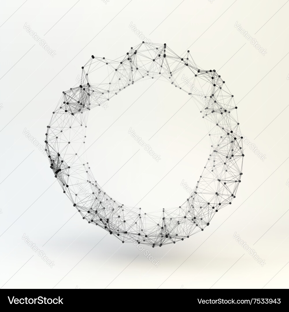 Torus molecular lattice connection structure 3d Vector Image