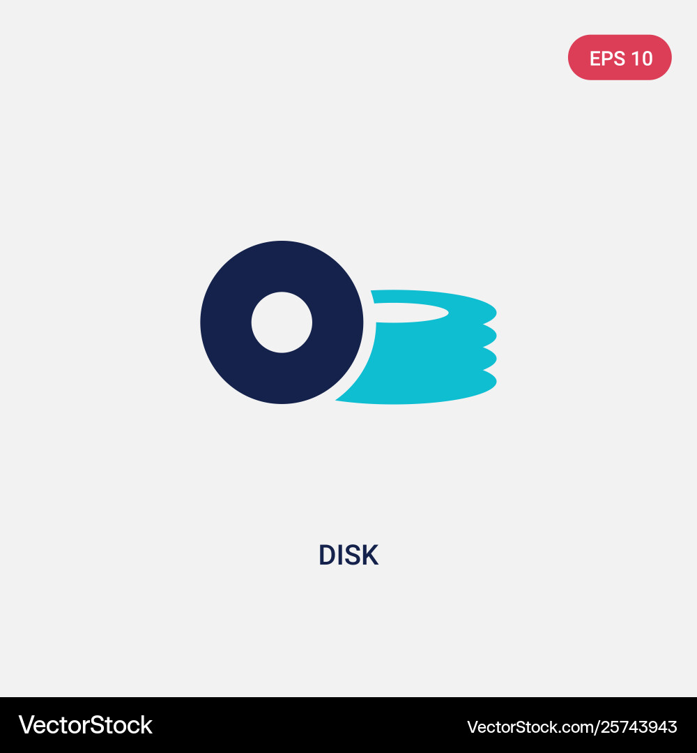 Two color disk icon from geometry concept Two color disk icon from geometry concept vector image