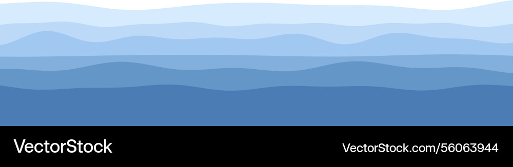 Abstract blue wave pattern with layered oceanic vector image