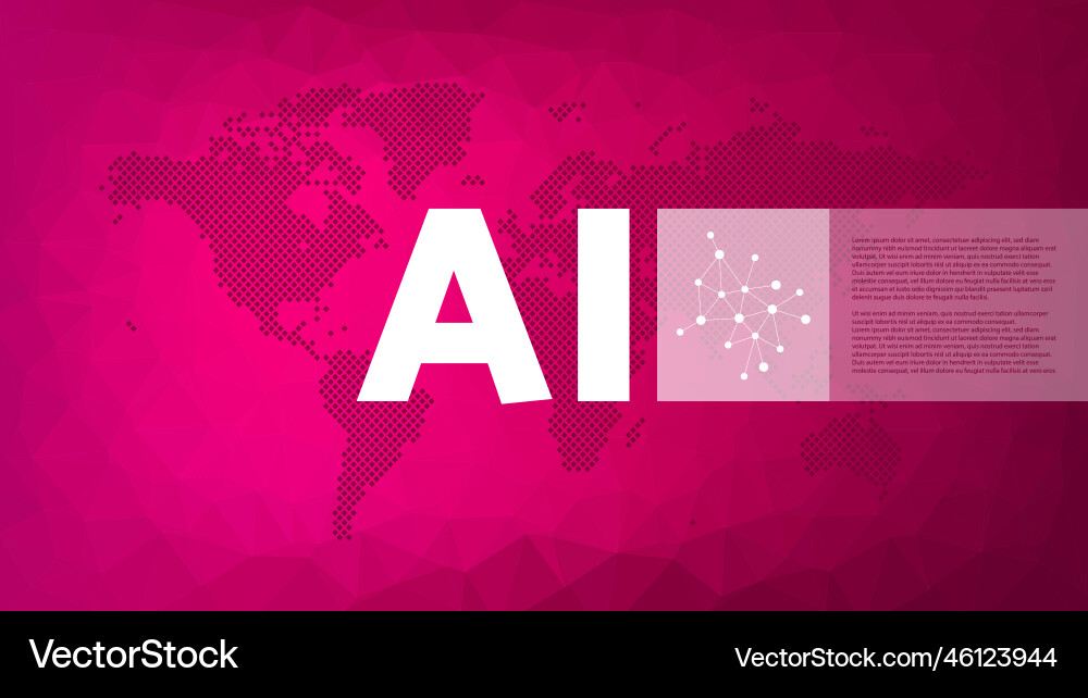 Ai artificial intelligence poly pattern world Vector Image