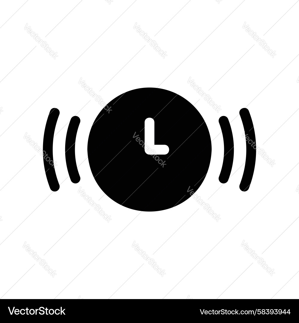 Alarm Clock with Sound Waves Vector Image