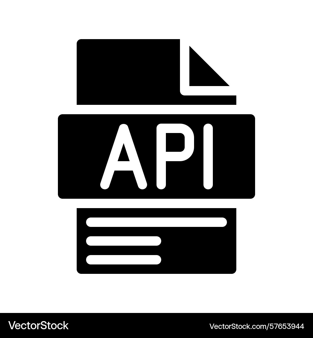 Api glyph icon minimalist document with web online vector image