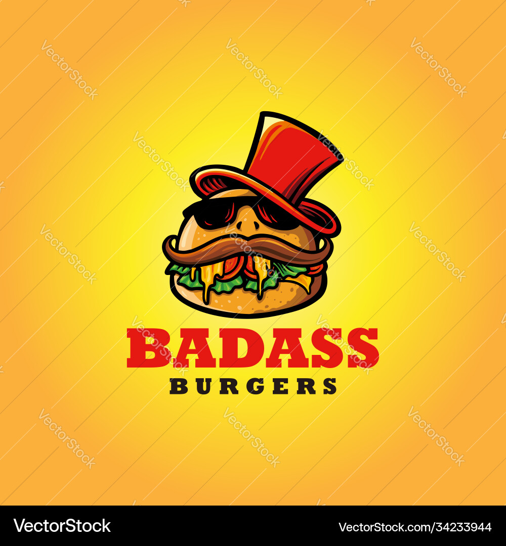 Badass Burger Mascot Logo Vector Image