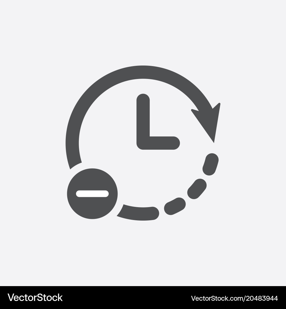 Clock icon time reduce simple vector image