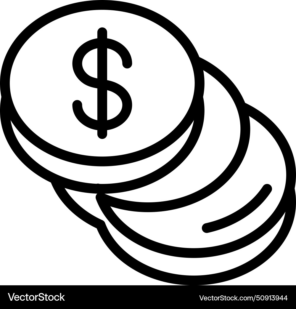 Coin stack icon design template isolated Vector Image
