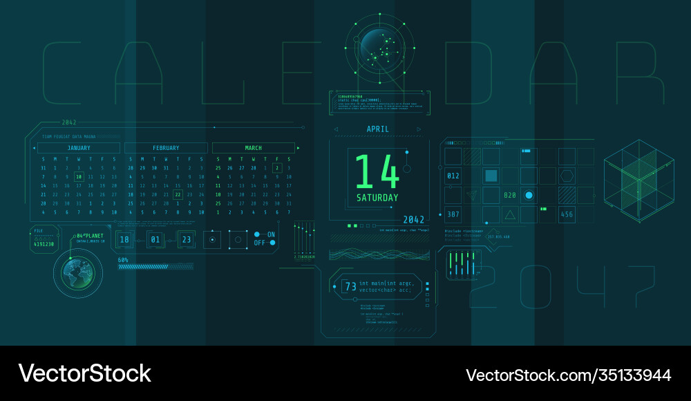 Composition computer hud interface vector image