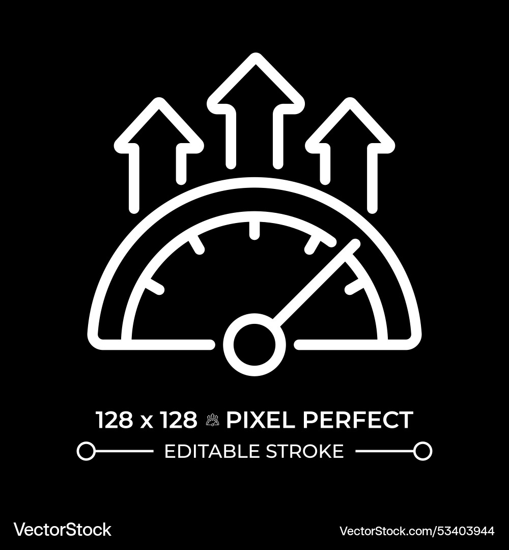 Efficiency meter pixel perfect white linear icon Vector Image