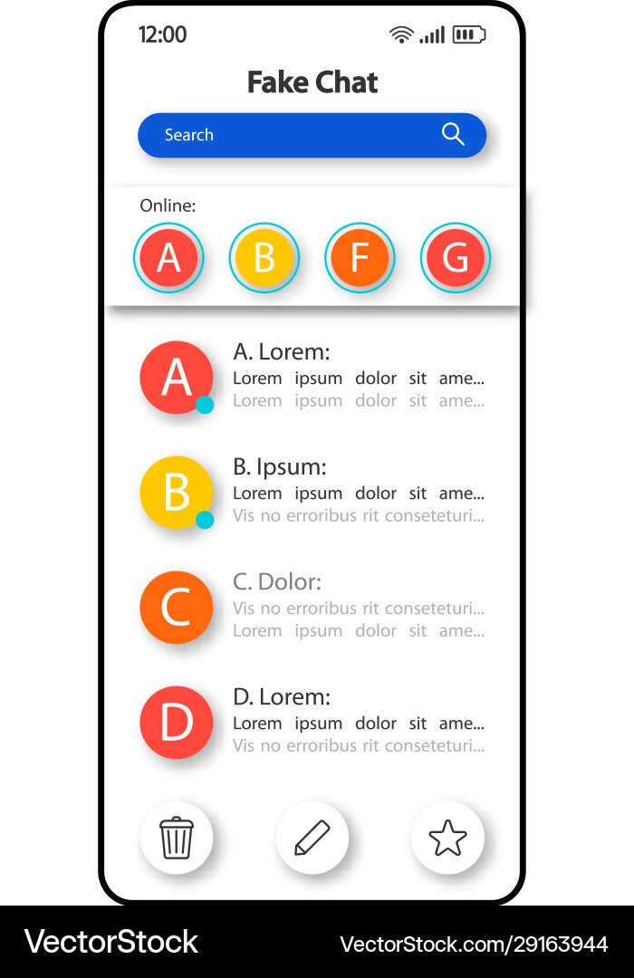 Fake chat messages smartphone interface template Fake chat messages smartphone interface template vector image
