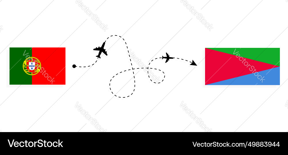 Flight and travel from portugal to eritrea Vector Image
